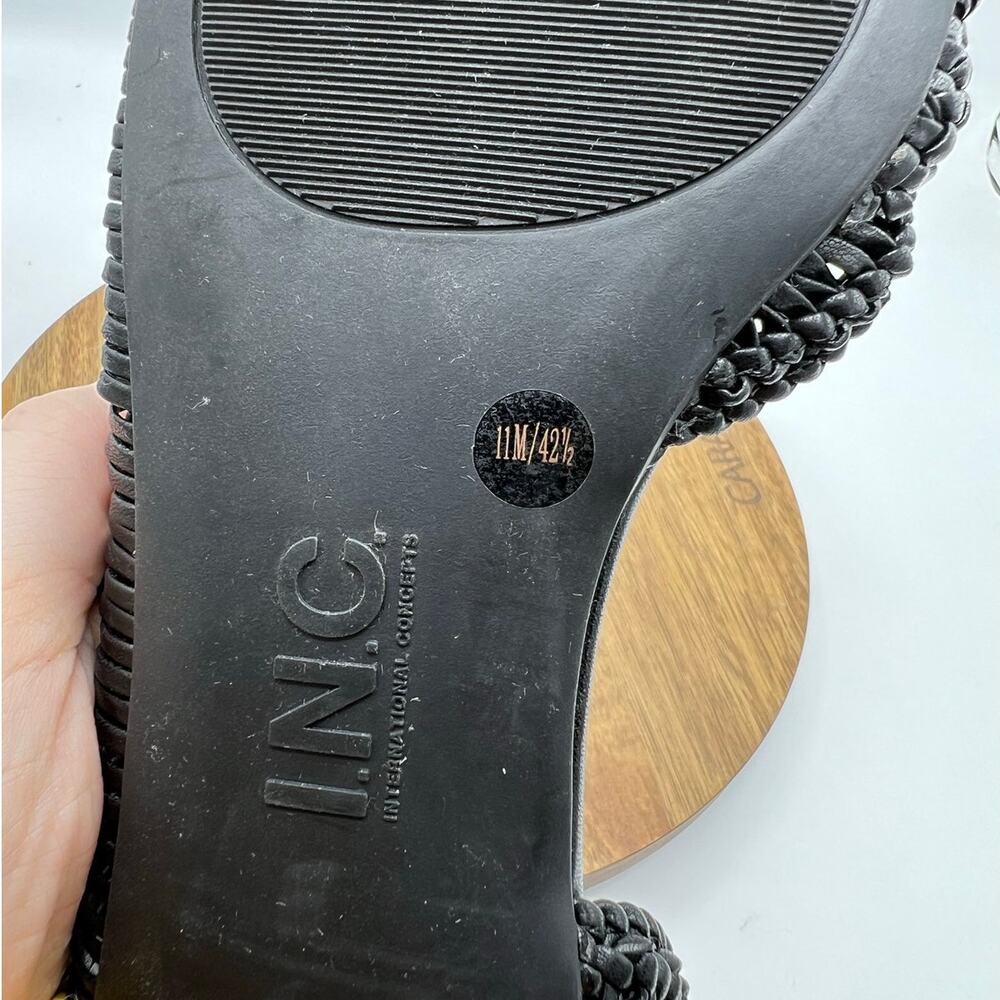 INC Abron Black Woven Flats - Women's Size 11 Ballet Slip-On - Picture 7 of 8